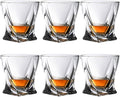 Crystal Whiskey Glass Set of 6 - Old Fashioned Bourbon Glasses, Perfect for Scotch and Cocktails (Style 2,6pcs)