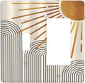 Light Switch Cover Mid Century Boho Sun Beige Minimalist Abstract 2 Gang Toggle Rocker Combo Socket Cover Wall Plates Decorative Switch Plates and Outlet Covers for Bathroom Bedroom Decor