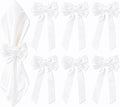 White Velvet Bow Napkin Rings Set of 6 Luxury Soft Velvet Napkin Holders, Elegant Bow Design for Christmas Holiday Dinner Wedding Party Table Decor