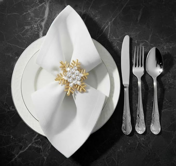 100 Pcs Gold Napkin Rings Bulk Delicate Napkin Holder for Dining Wedding Party Banquet Table Decroration Christmas and Daily Use