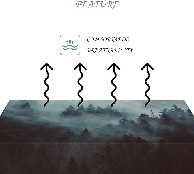 70x140 Inch Nature Rectangular Tablecloth Misty Forest Mountain Table Cloth Waterproof Durable Table Cover for Holiday Picnic Dinner BBQ Decor