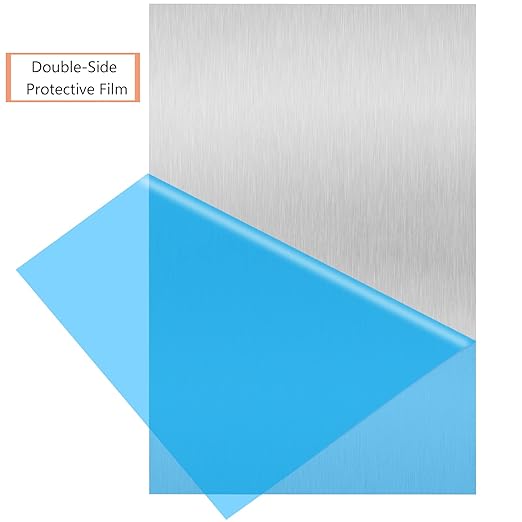 6061 T651 Aluminum Sheet Metal 8" x 12" x 1/8"(0.125") Thin Plate With Protective Film - 3MM Heat Treatable Rectangle for Crafting, Industry