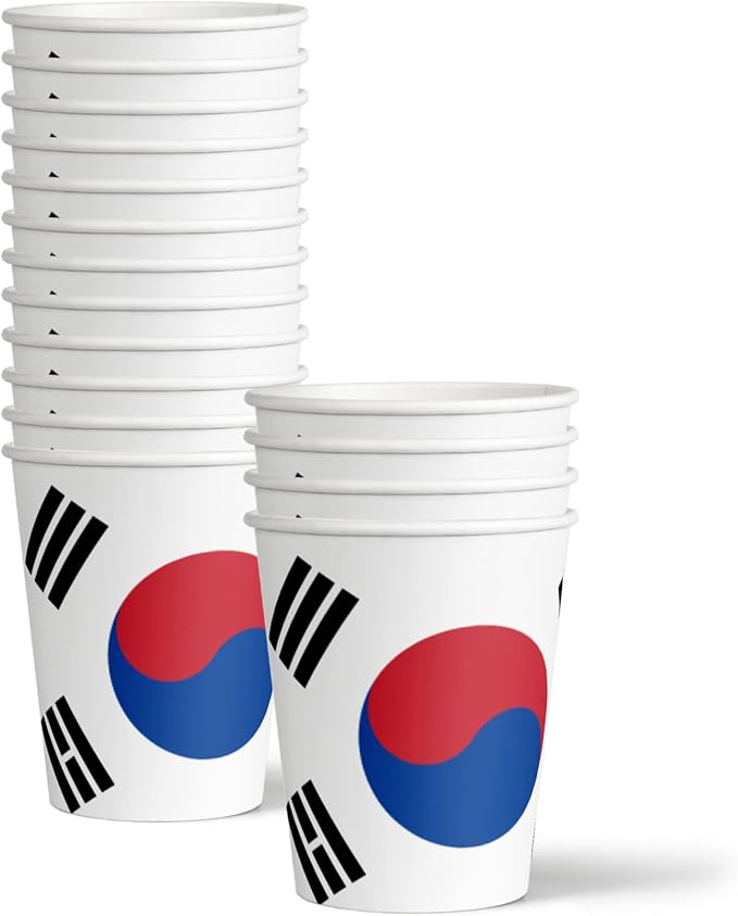 South Korean Flag Birthday Party Supplies Set Plates Napkins Cups Tableware Kit for 16