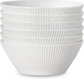 Ceramic Bowls for Kitchen - Set of 6, 30 oz Cereal Bowl Set, Soup Bowls, White Ceramic Bowls for Dessert, Salad, Pasta, Soup etc, Microwave, Dishwasher & Oven Safe