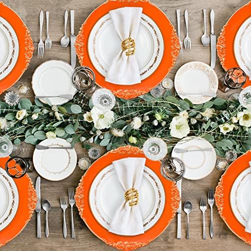 MAONAME Orange Charger Plates Set of 6, Plate Charges for Dinner Plates - Image 3