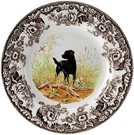 Spode Woodland Hunting Dogs Black Labrador Salad Plate by Spode