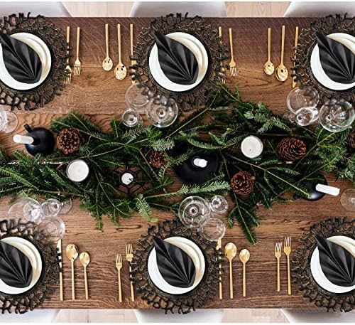MAONAME Black Charger Plates Set of 6, Plastic Charger for Dinner Plates - Image 6