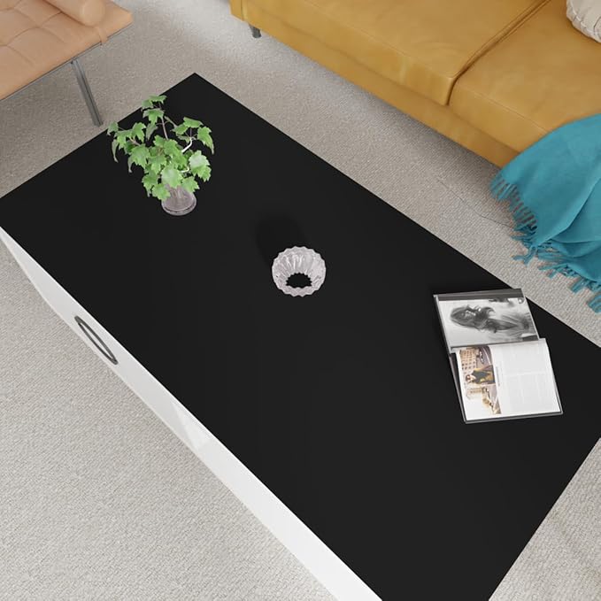 Table Mats - 26x64 Inch Waterproof Easy to Clean Can Conceal Flaws Protector The Table Top from Scratches Used for Coffee Table (Black+Black 26x64)
