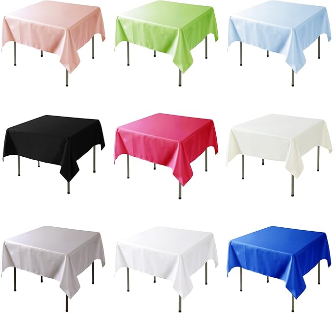 Fokitut 2 Pack Waterproof Square Tablecloth, 70x70 Inch, Stain Resistant and Wrinkle Polyester Table Cloth, Fabric Table Cover for Kitchen Dining, Wedding, Party, Holiday Dinner-Royal Blue