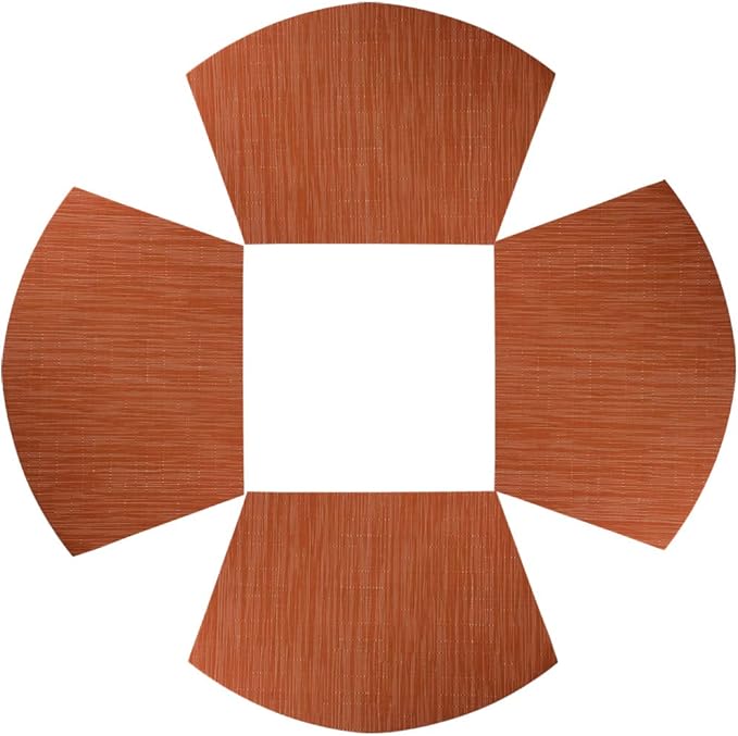 Red-A Woven Vinyl Placemats for Dining Table Durable Heat Resistant Washable Placemats for Round Table,Placemats Set of 4,Orange