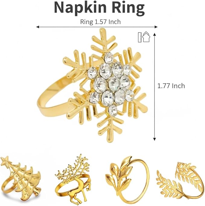 100 Pcs Gold Napkin Rings Bulk Delicate Napkin Holder for Dining Wedding Party Banquet Table Decroration Christmas and Daily Use