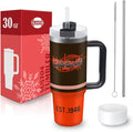 Cleveland 30 oz Tumbler with Handle and Straw,Car cup,Coffee Mug,100% Leakproof Insulated Tumbler with Lid and Straw,Made of Stainless Steel,Cup Holder Friendly Base,Classic Collection Gifts for Fans