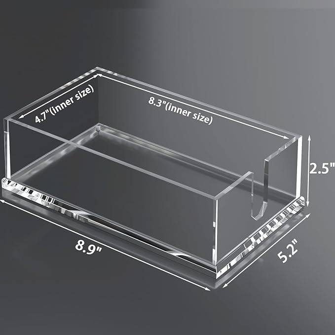 Transparent Acrylic Napkin Holder Clear Guest Paper Disposable Hand Towel Dispenser Tray Organizer For Table Home Kitchen Restaurant and Hotel Business