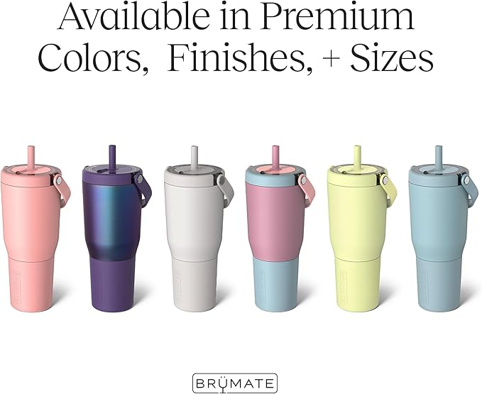 BrüMate Resa 35oz 100% Leakproof Travel Tumbler with Handle & Straw | Flexible SoftSip Straw | Silicone Sleeve for Durability | Stainless Steel | Cup Holder & Travel Friendly Water Bottle | (Sage)