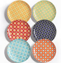 Metahom 10 Inch Dinner Plates Set of 6, Colorful Ceramic Plates by Metahom
