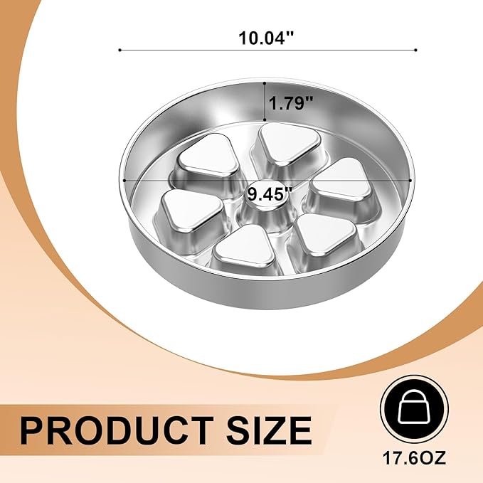 Kactoily Stainless Steel Slow Feeder Dog Bowl, 3 Cup Heavy Duty Slow Eating Bowl, Deep Maze & Non-Slip Base for Large & Medium Dogs, Dishwasher Safe