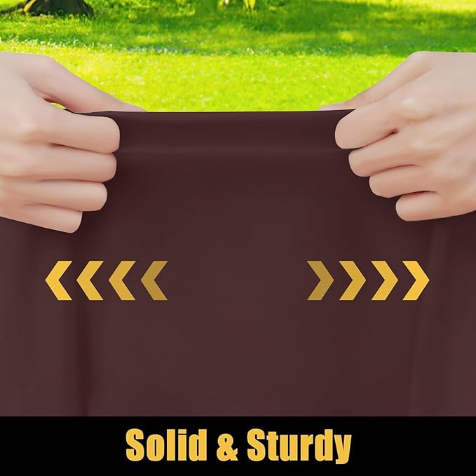 Smiry Rectangle Picnic Table Cloth, Waterproof Elastic Fitted Tablecloths for 5 Foot Tables, Washable Polyester Table Cover for Camping, Indoor and Outdoor (Coffee, 30"x60")