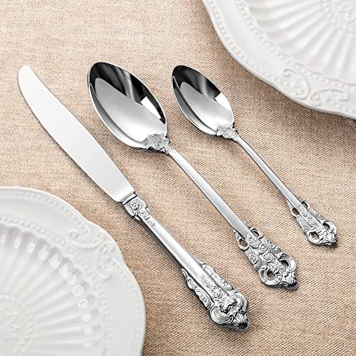 KEAWELL Luxury 4-Piece 18/10 Stainless Steel Dinner Spoon Set (Silver) - Image 2