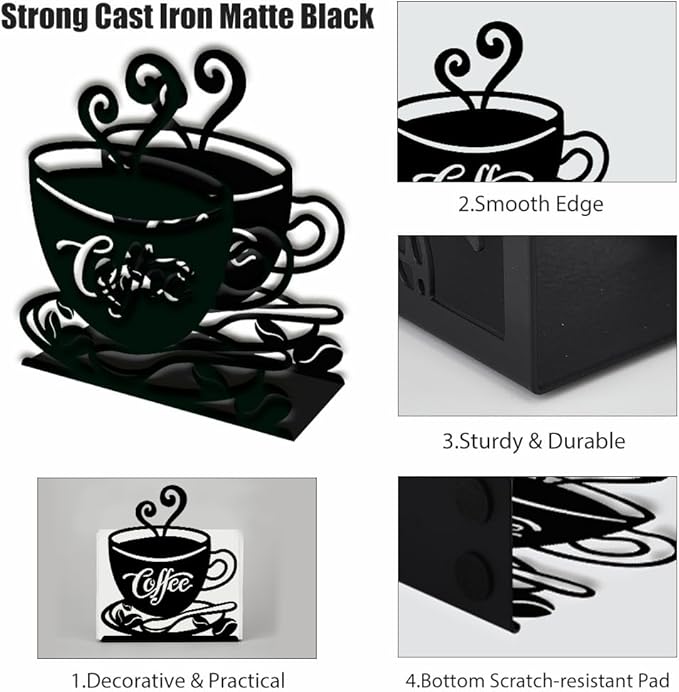 SUPERDANT Coffee Cup Napkin Holder for Tables Coffee Metal Kitchen Napkin Holder Vintage Tabletop Tissue Stand Rustic Cloth Napkins Holders Farmhouse Restaurants Hotel Party Table Decor
