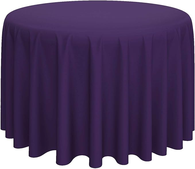 Lann's Linens - 108" Round Premium Tablecloth for Wedding/Banquet/Restaurant - Polyester Fabric Table Cloth - Purple