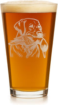 Hat Shark Duck Hunting Gear Decor Beer Glass - Mallard Duck Black Lab Hunting Gift - Laser Engraved 16 oz Pint Drinking Glass Dog Cool Hunters Gift for Men and Women Who Love Water Dogs