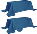 Fokitut 2 Pack Waterproof Rectangle Tablecloth, 90x132 Inch,Stain Resistant and Wrinkle Polyester Table Cloth, Fabric Table Cover for Kitchen Dining, Wedding, Party, Holiday Dinner-Mediterranean Blue