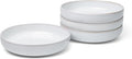 Junko Pasta Bowls Set of 4, 8.3 inch with High Edge Dish Set-Microwave and Dishwasher Safe, Scratch Resistant, Modern Dinnerware- Bowls for Kitchen. Perfect as Salad Bowls (Snow)
