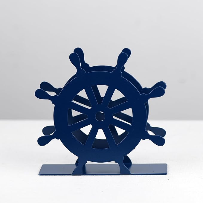 OIGUMR napkin holder farmhouse napkin holder 5.9 x 5.9 inch (Blue Rudder Shape, 1)