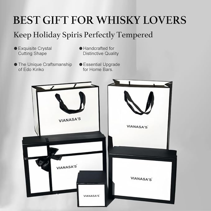 suigetsu Japanese Crystal Whiskey Glass, 10 oz, Amber Black, Engraved Pattern, Old Fashioned Rocks Tumbler with Gift Box (Amber Glow)