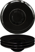 Ceramics Rimmed Soup Bowls 8.8 oz, Black 11.6 inch Exquisite small soup plate Set of 4, Pasta plates With Rim is the best choice for hotels, kitchens, fine restaurants and gourmets