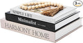 TwoDays Beautiful Coffee Table Books, Neutral Fashion Decorative Books for Home Bookshelf, Modern Room Decor Aesthetic, Fake Faux Book Storage Boxes for Decoration (Set of 3)