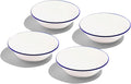Made In Cookware - Set of 4 - Side Bowls - White With Navy Rim - Porcelain England