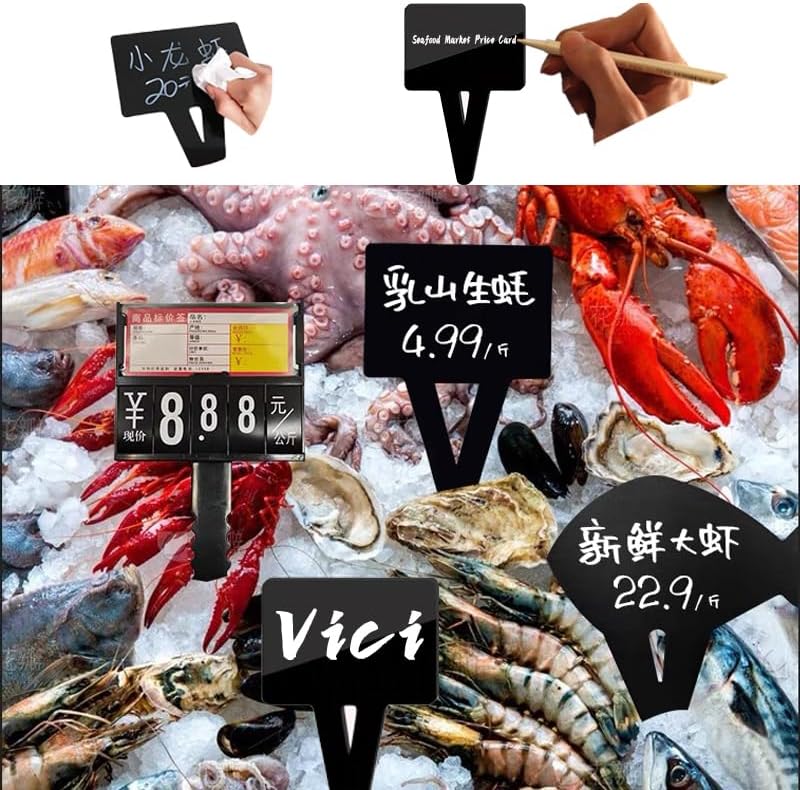 10 Pack Plug-in Label, Plastic Sign Clips, Mini Signs for Food Display, Billboard Clip, Sign Clips, Store Signs,Plug-in Label Display, Moving Labels,Removable Labels Easy Peel Off. by Unknown