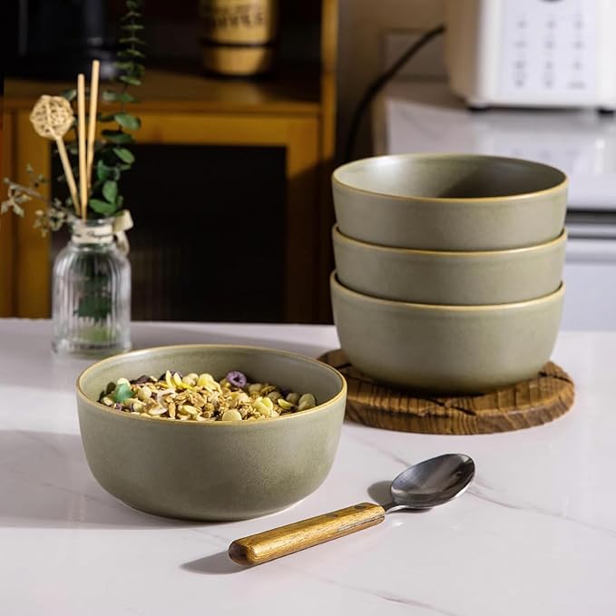 AmorArc Stoneware Dinnerware Sets for 8,Reactive Ceramic Plates and Bowls Set,Highly Chip and Crack Resistant | Dishwasher & Microwave Safe | Round Dishes Set Service for 8 (24pc)