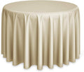 Lann's Linens - 120" Round Premium Tablecloth for Wedding/Banquet/Restaurant - Polyester Fabric Table Cloth - Beige