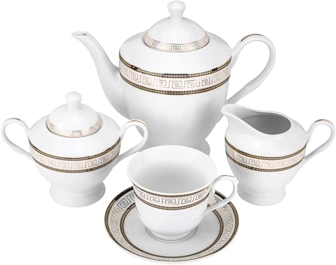 Euro Porcelain 57-pc Banquet Dinnerware Set, Luxury Tableware Dining Service for 8