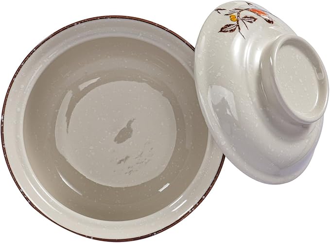6.5 inch Retro Ceramic Ramen Bowl with Lid,Japanese Style Personalized Dinnerware For Noodle Rice Porridge Soup Fruit Sala (6.5inch, C)