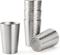 5 Pack 12 oz Stainless Steel Insulated Cup, Honeycomb Double Wall Vacuum Small Metal Cup, Reusable Camping Cups Unbreakable Indoor Outdoor for Party, Home, Office, BBQ, Silver