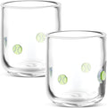 Icon Juice Glasses, 14oz Stemless Wine Drinking Juice Glass Cup for Valentine Party Supplies Gift(2 Pcs,Tennis Ball)