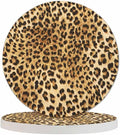 Wild Animal Pattern Coaster for Drinks Individual Leopard Cheetah Skin Repeat Spot Presents for Housewarming Birthday and Family 100% Diatomite 4''X 4'',2 Pack