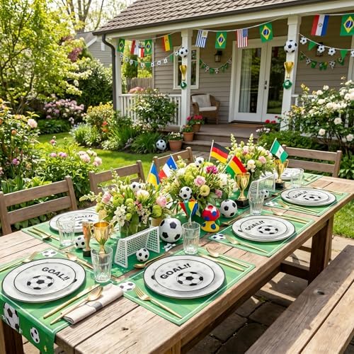 I00000 20 White Plastic Soccer Plates, Disposable Plates for Soccer Party - Image 7