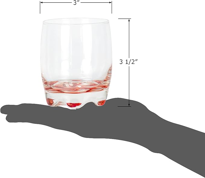 Red Co. Vibrant Splash Water Beverage Glasses, 9.75 Ounce - Set of 4