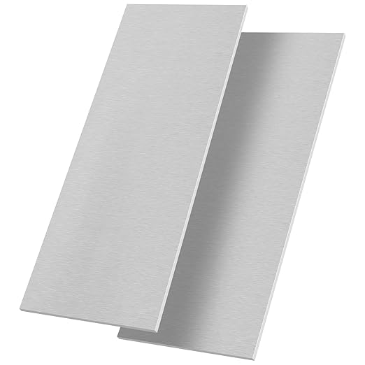 2Pack 6061 T651 Aluminum Sheet Metal 6 x 16 x 1/4 (6MM) Inch Thick Flat Plain Aluminum Plate Covered with Protective Film, Heat Treatable Rectangle 6MM Aluminum Metal Plate for Industrial