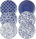 vancasso 8.25" Blue Salad Plates Set of 6, Porcelain Dessert by vancasso