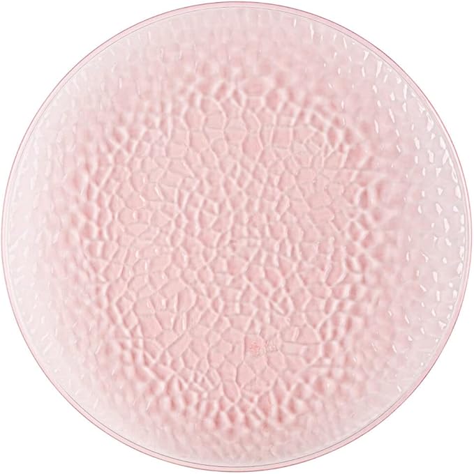 PARTY BARGAINS 13-Inch Charger Plates - 48 Pack, Hammered Pink, Heavy-Duty Disposable Chargers for Elegant Dining - Ideal for Weddings and Formal Events
