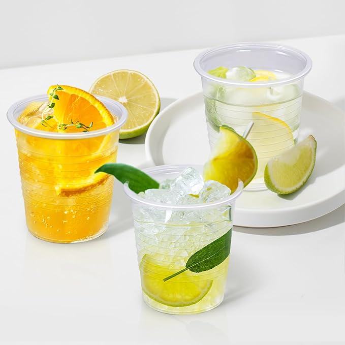 600 Pack 3 oz Clear Plastic Cups, Small Bathroom Cups, Disposable Mouthwash Cup, Cold Party Drinking Cup, Perfect for Whiskey, Juice, Soda, Coffee