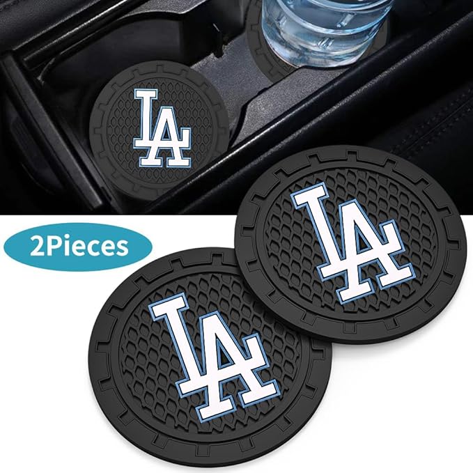 Silicone Dodgers Car Cup Holder Coasters,Baseball Fans Car Coasters for LA Dodgers Fans, Non-Slip Universal Fit Cup Holder Insert