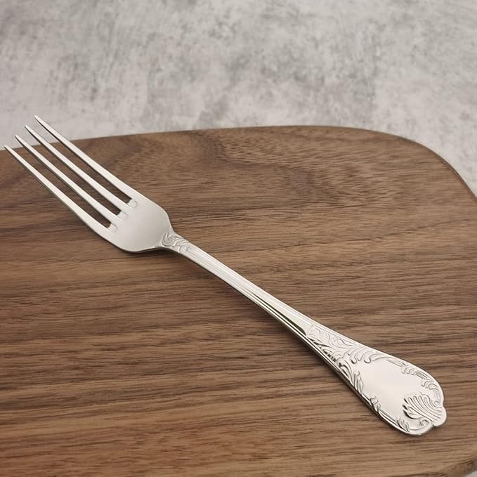 40-piece Silverware Set for 10, Retro Royal Palace Style Stainless Steel Flatware Cutlery Serving Utensils, Eating Tableware for Home Kitchen Hotel Restaurant, Mirror Polished
