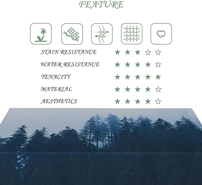 54x78 Inch Nature Rectangular Tablecloth Tall Tree Forest Table Cloth Waterproof Durable Table Cover for Holiday Picnic Outdoor BBQ Decor
