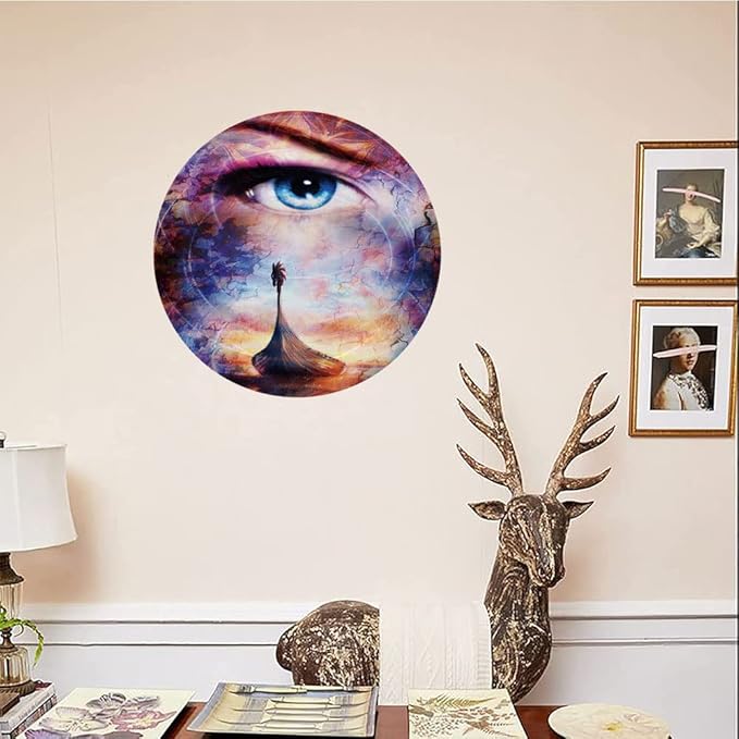 Ceramic Plates, Viking Decorative Ceramic Plates, Boat On The Beach and Woman Eye Boat with, 6 Inch, Household Plates Decorative, Multicolor